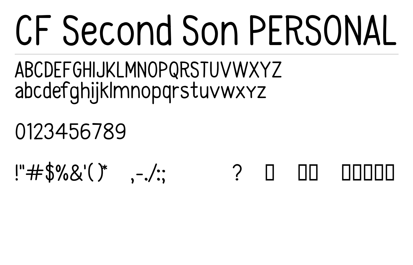 CF Second Son PERSONAL Font preview