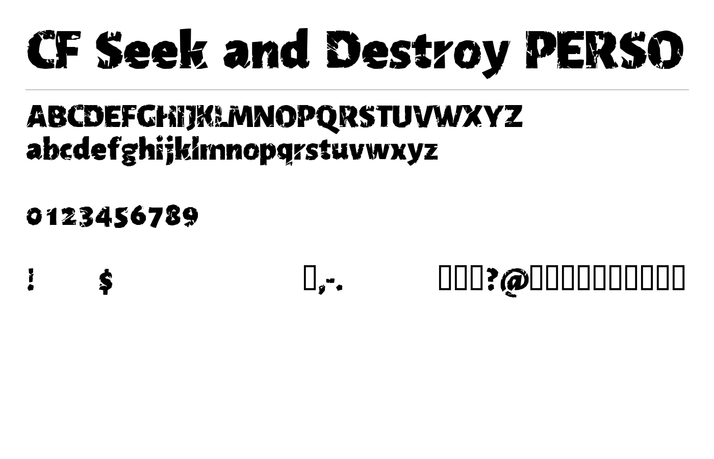 CF Seek and Destroy PERSO Font preview