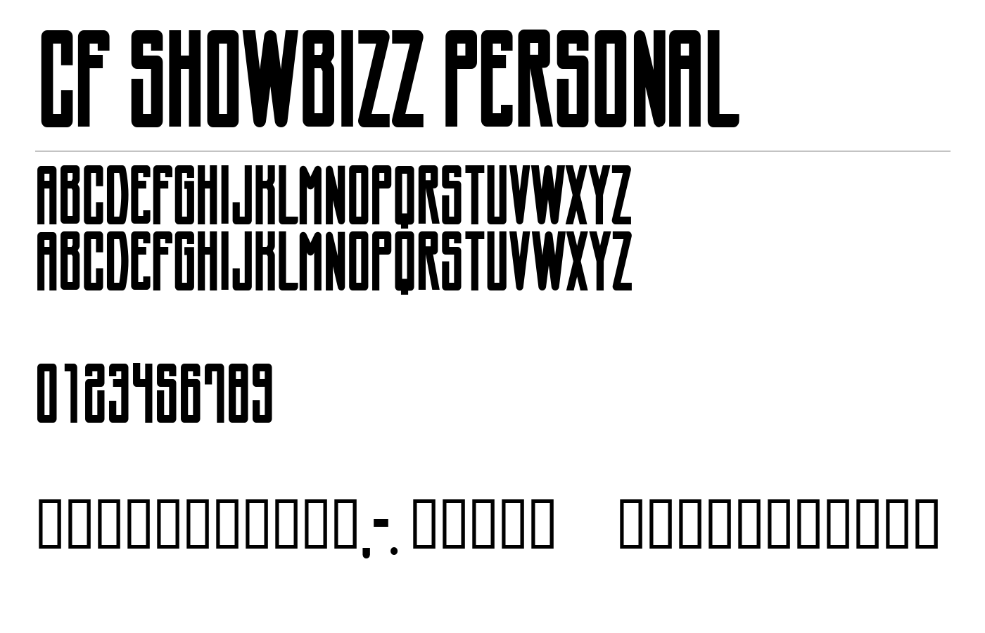 CF Showbizz PERSONAL Font preview