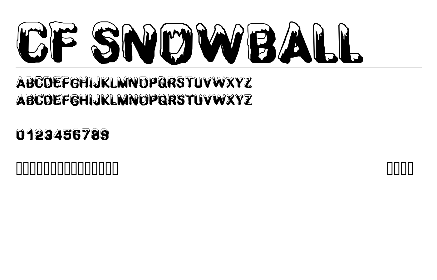 CF SnowBall Font preview