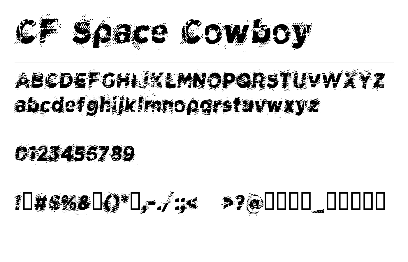 CF Space Cowboy Font preview