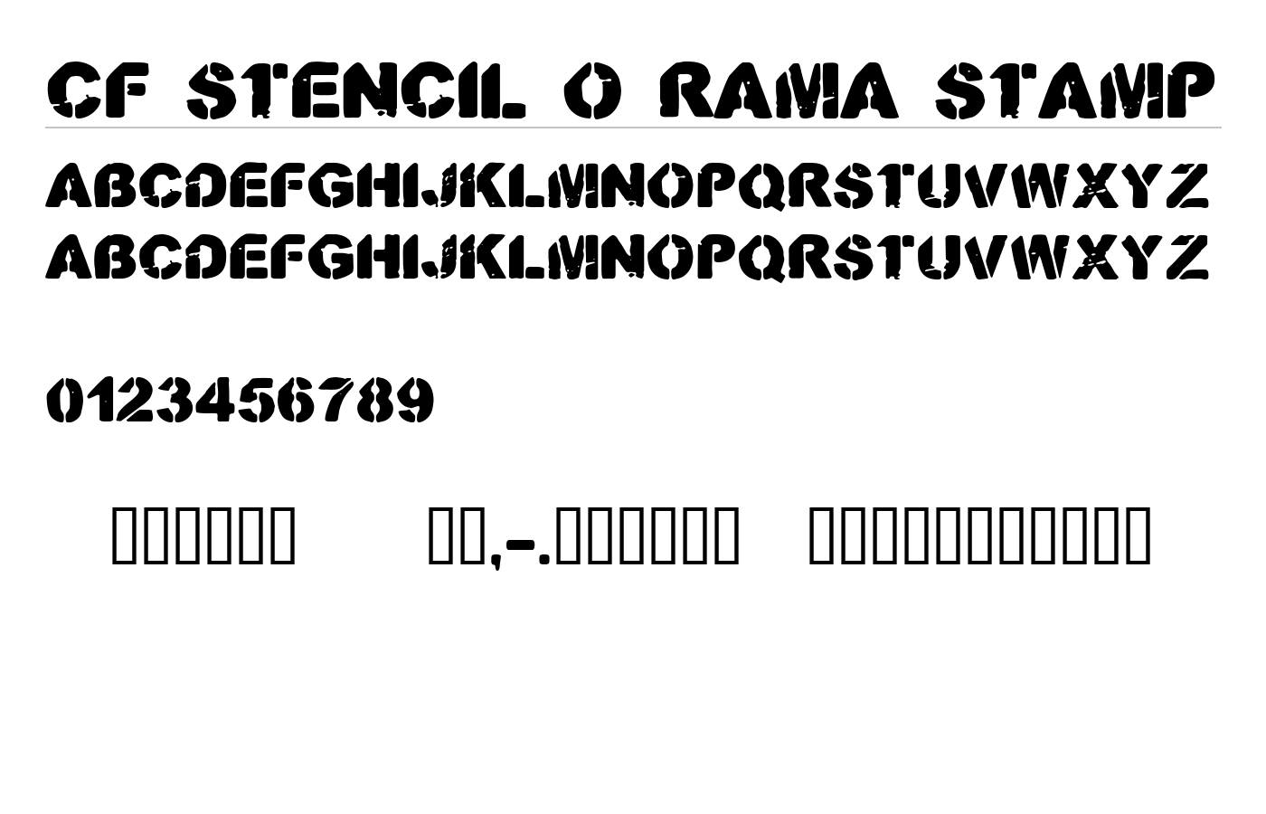 CF Stencil O Rama Stamp Font preview