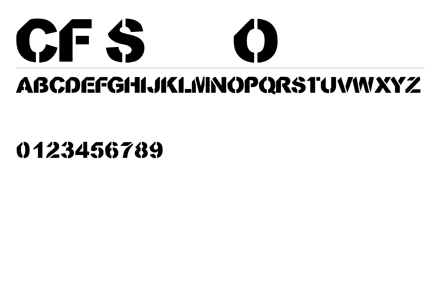 CF StencilOrama Font preview