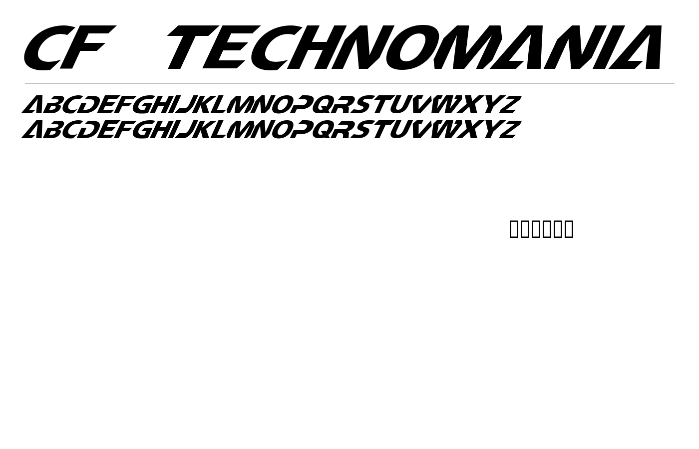 CF TechnoMania Font preview