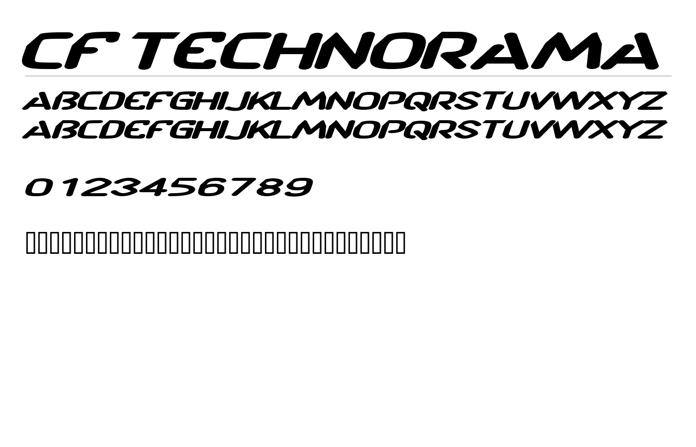 CF TechnoRama Font preview