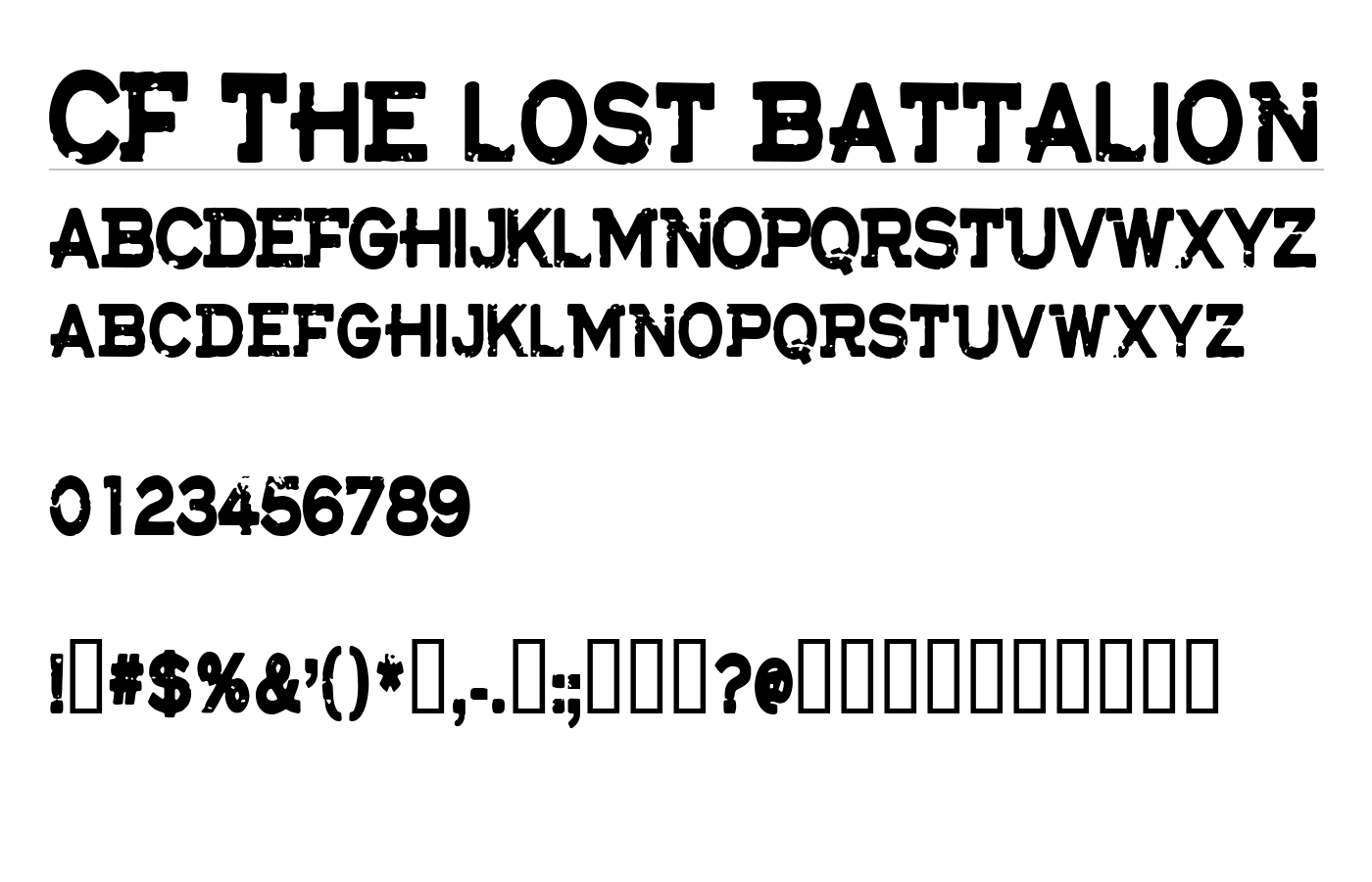 CF The lost battalion Font preview