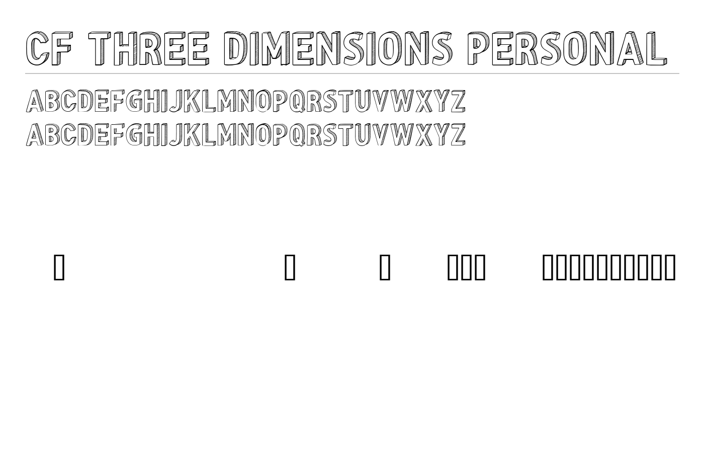 CF Three Dimensions Personal Font preview
