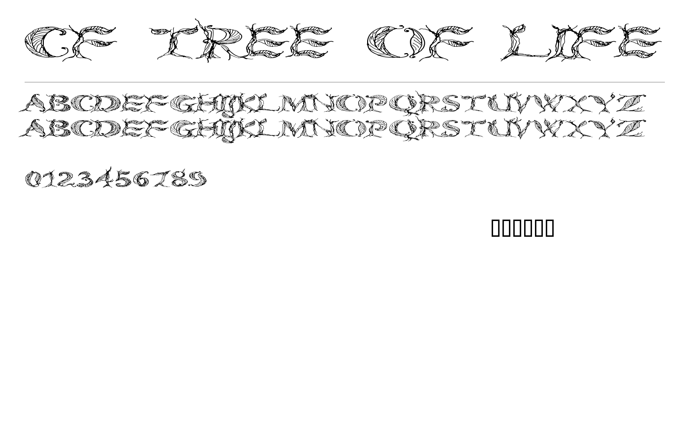 CF Tree of Life Font preview