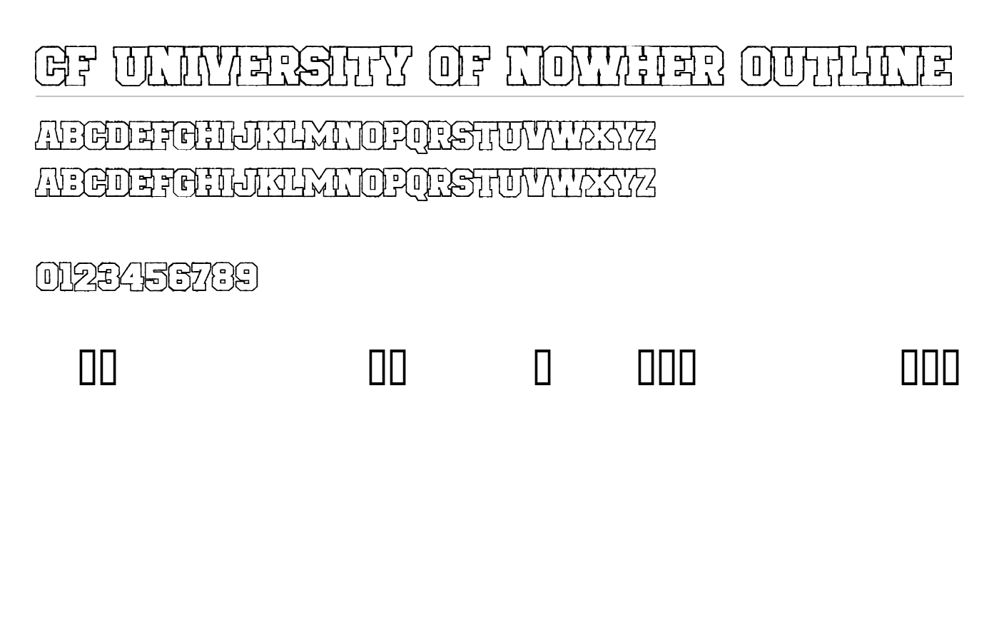 CF University of Nowhere PERSO Font preview