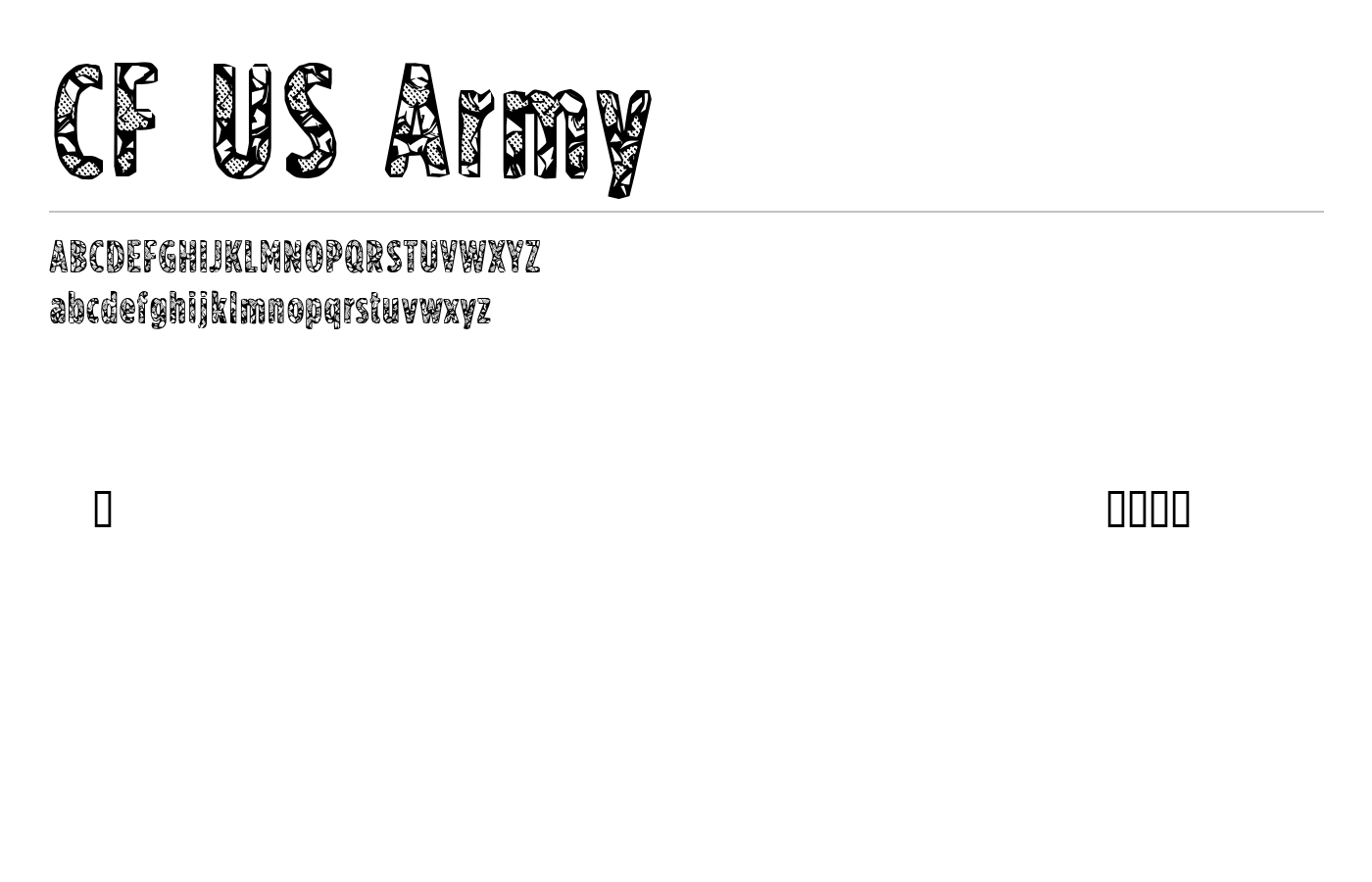 CF US Army Font preview