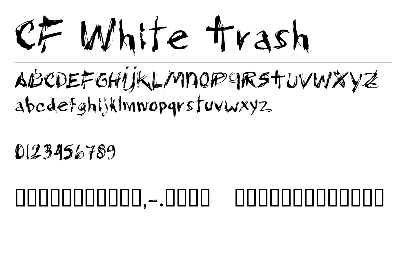 CF White Trash Font preview