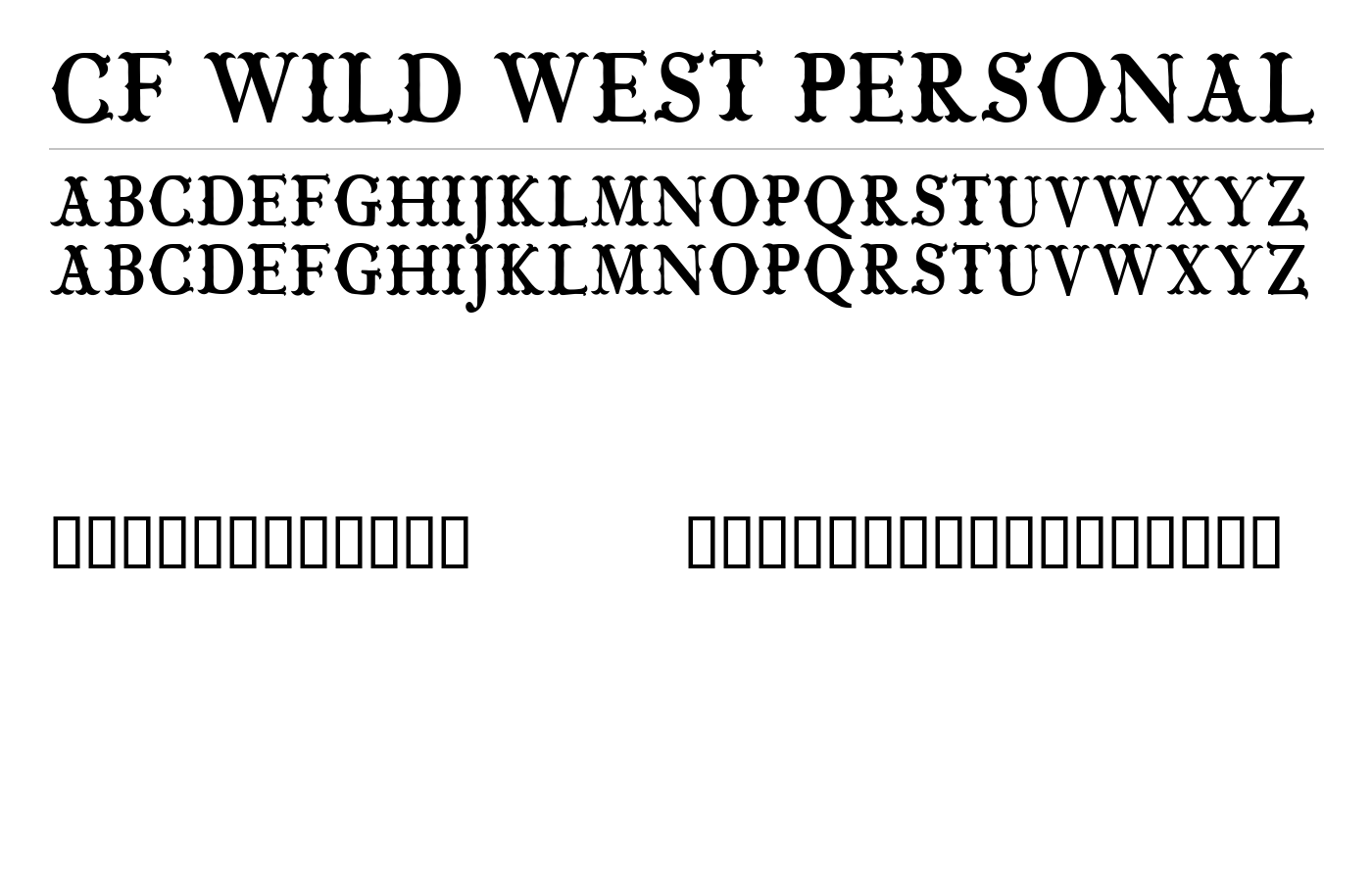 CF Wild West PERSONAL Font preview