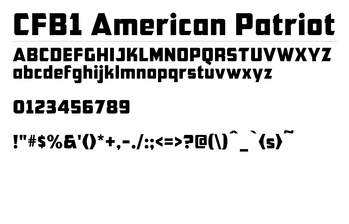 CFB1 American Patriot Font preview