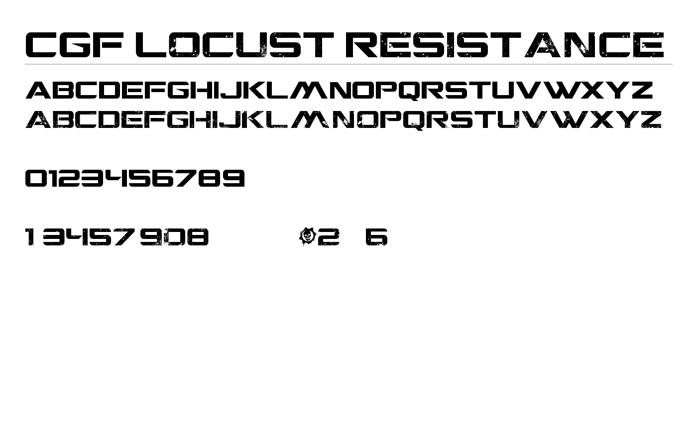 CGF Locust Resistance Font preview