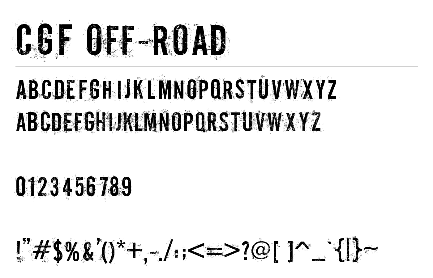 CGF Off-Road Font preview