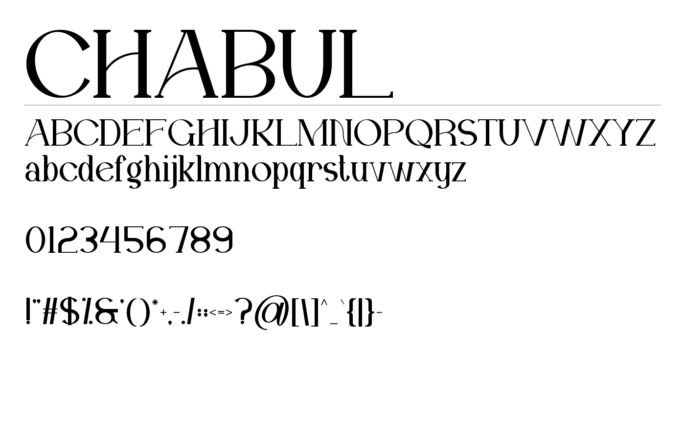 CHABUL Font preview