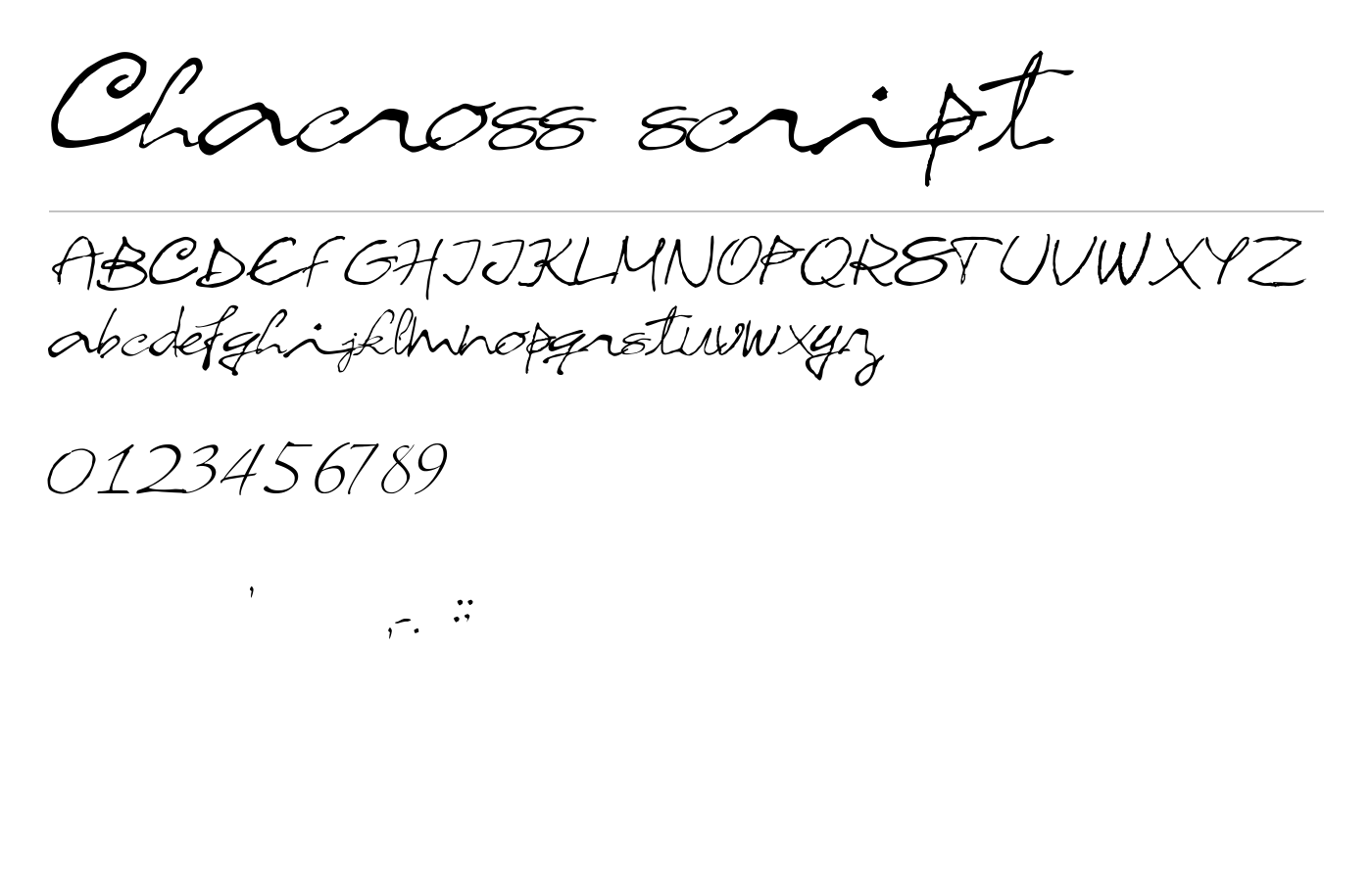 Chacross script Font preview