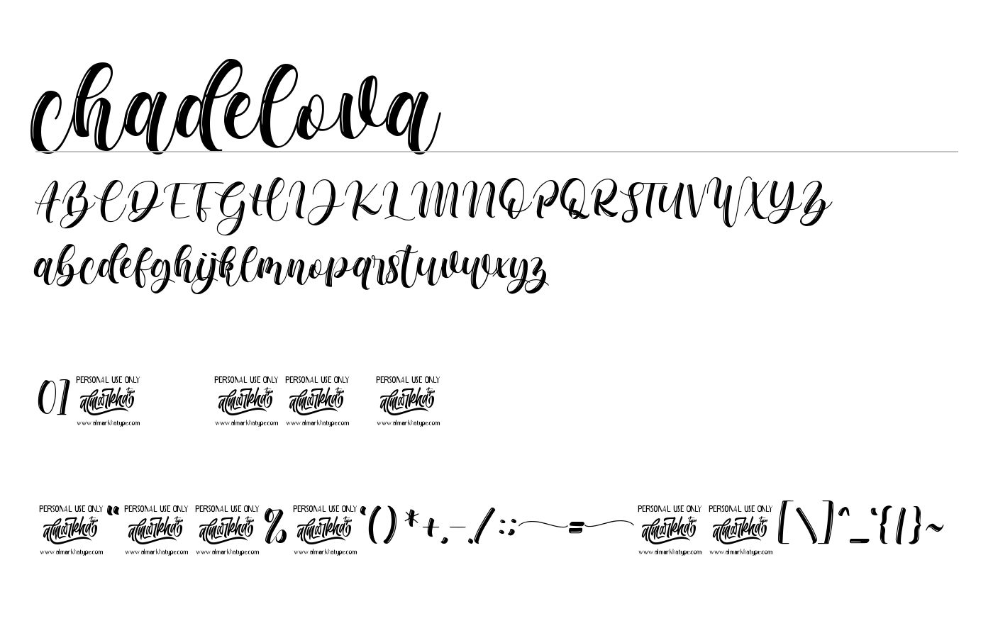 chadelova Font preview