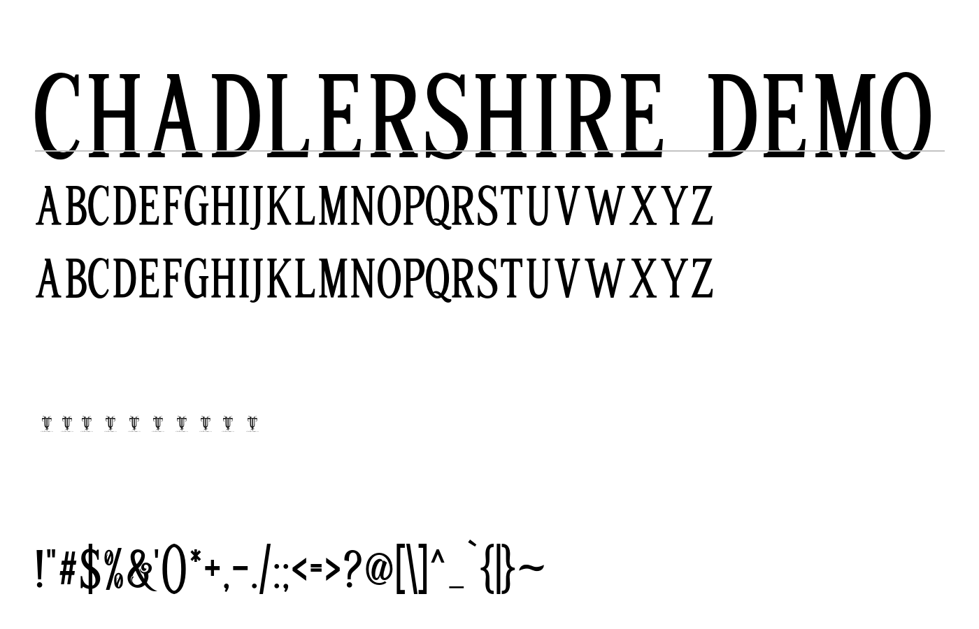 Chadlershire demo Font preview