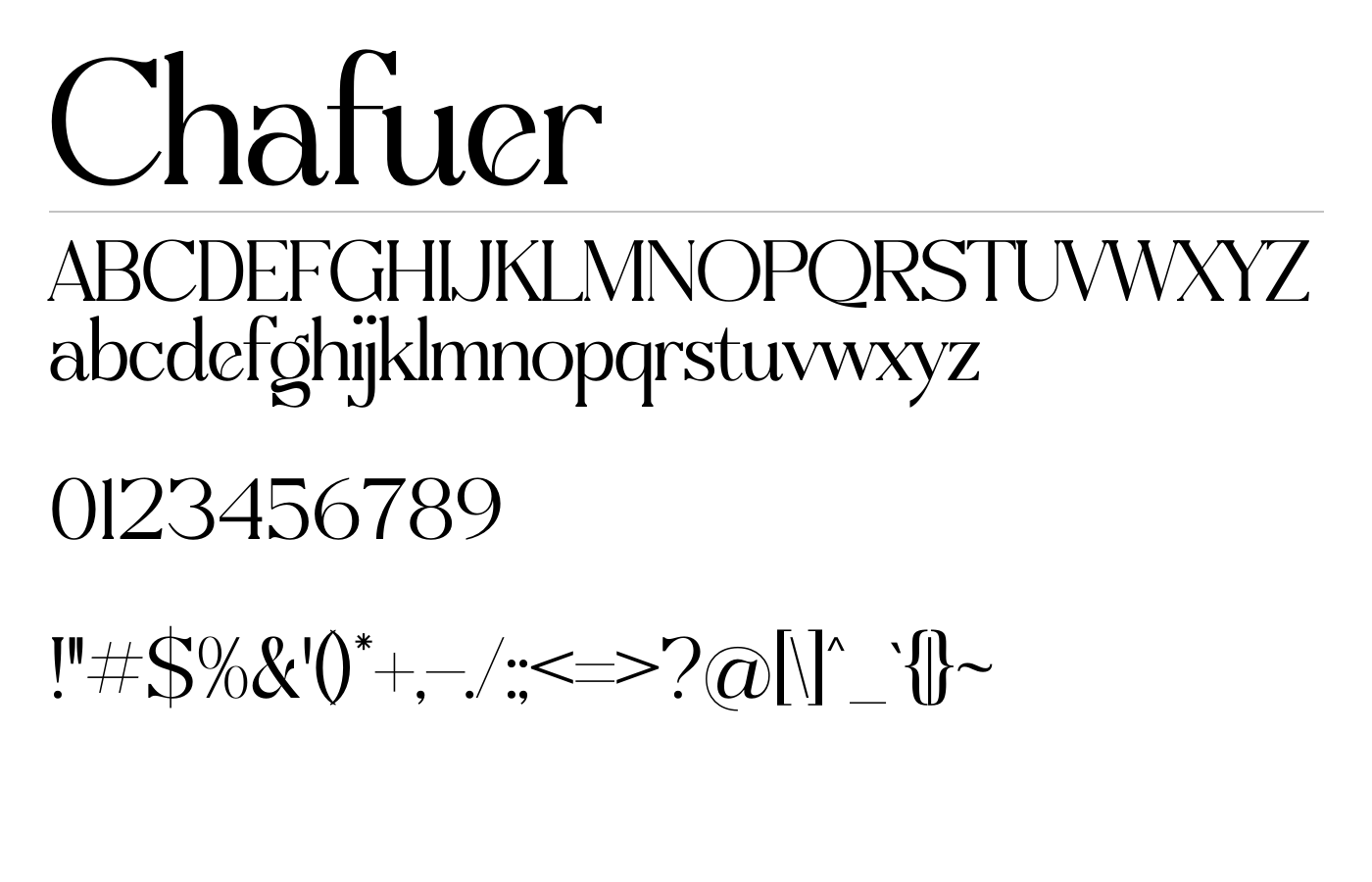 Chafuer Font preview