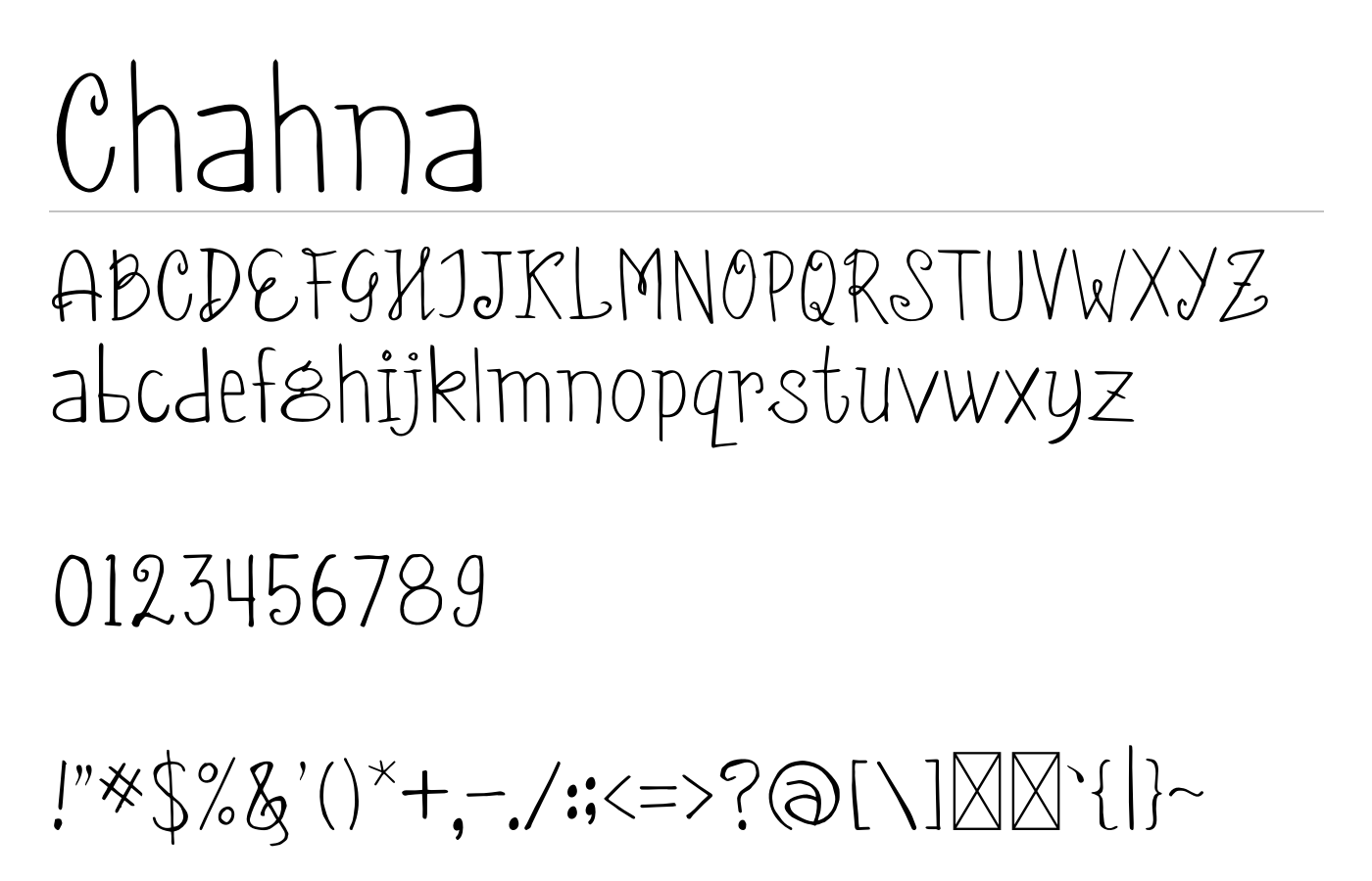 Chahna Font preview