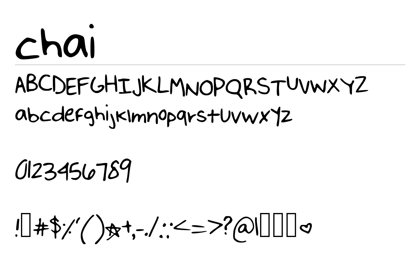 chai Font preview
