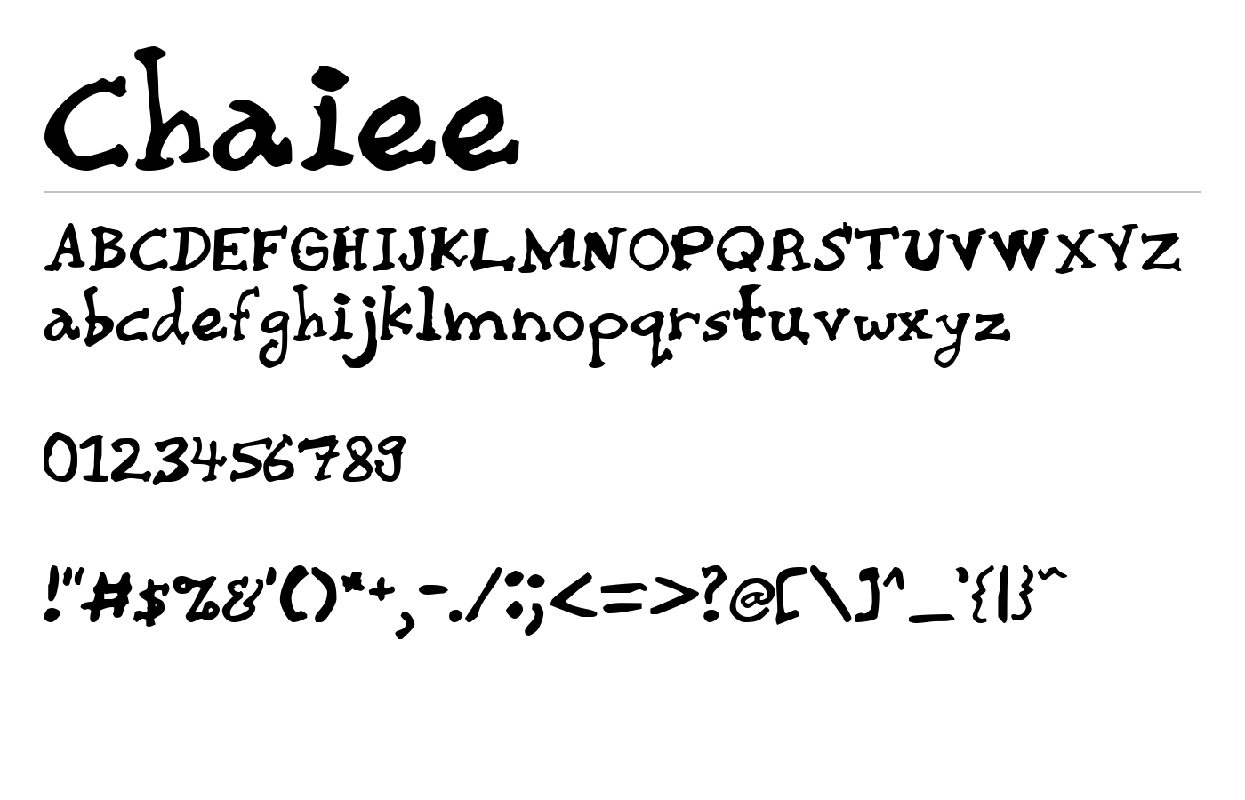 CHAIRG Font preview