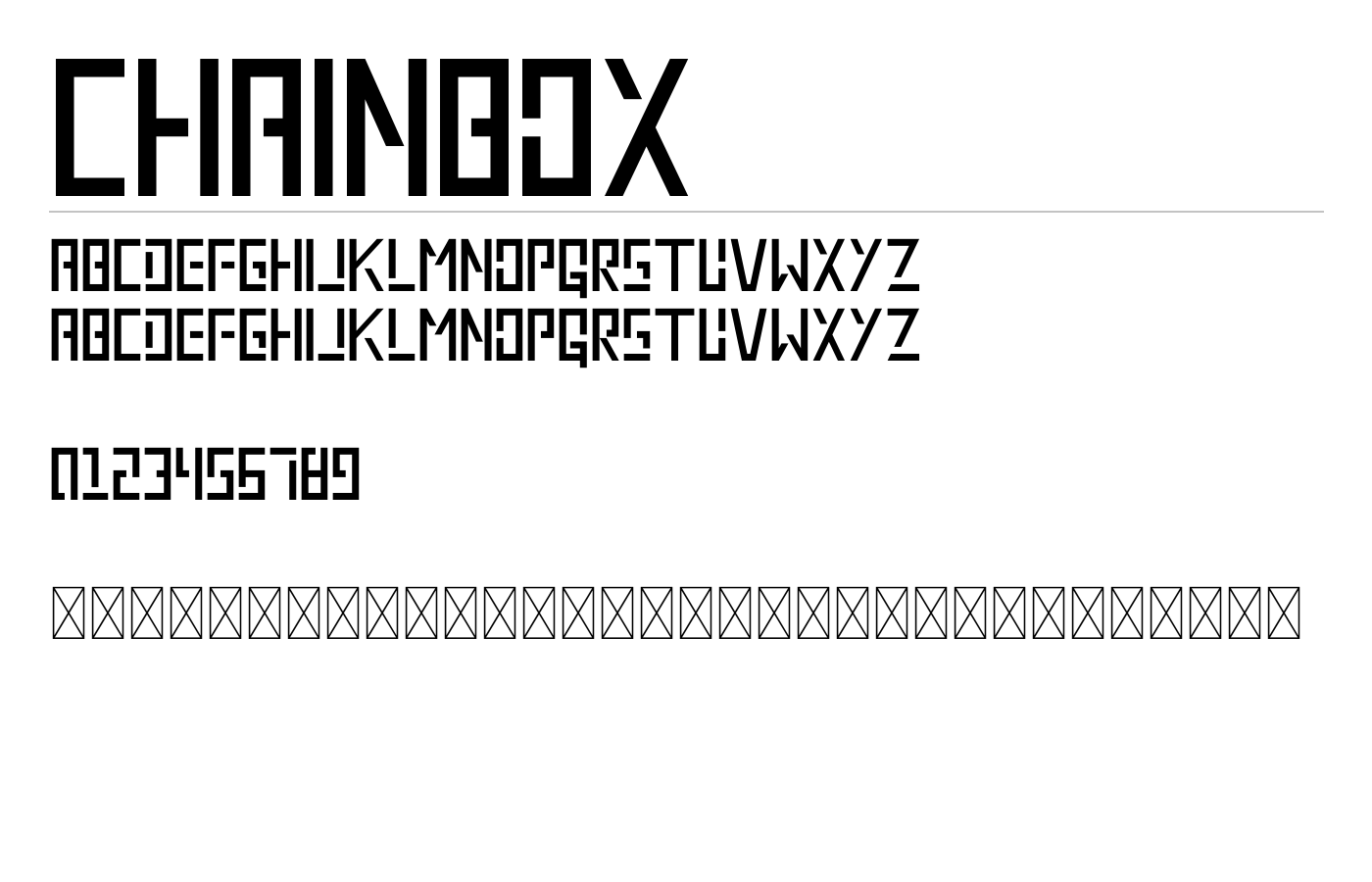 Chainbox Font preview