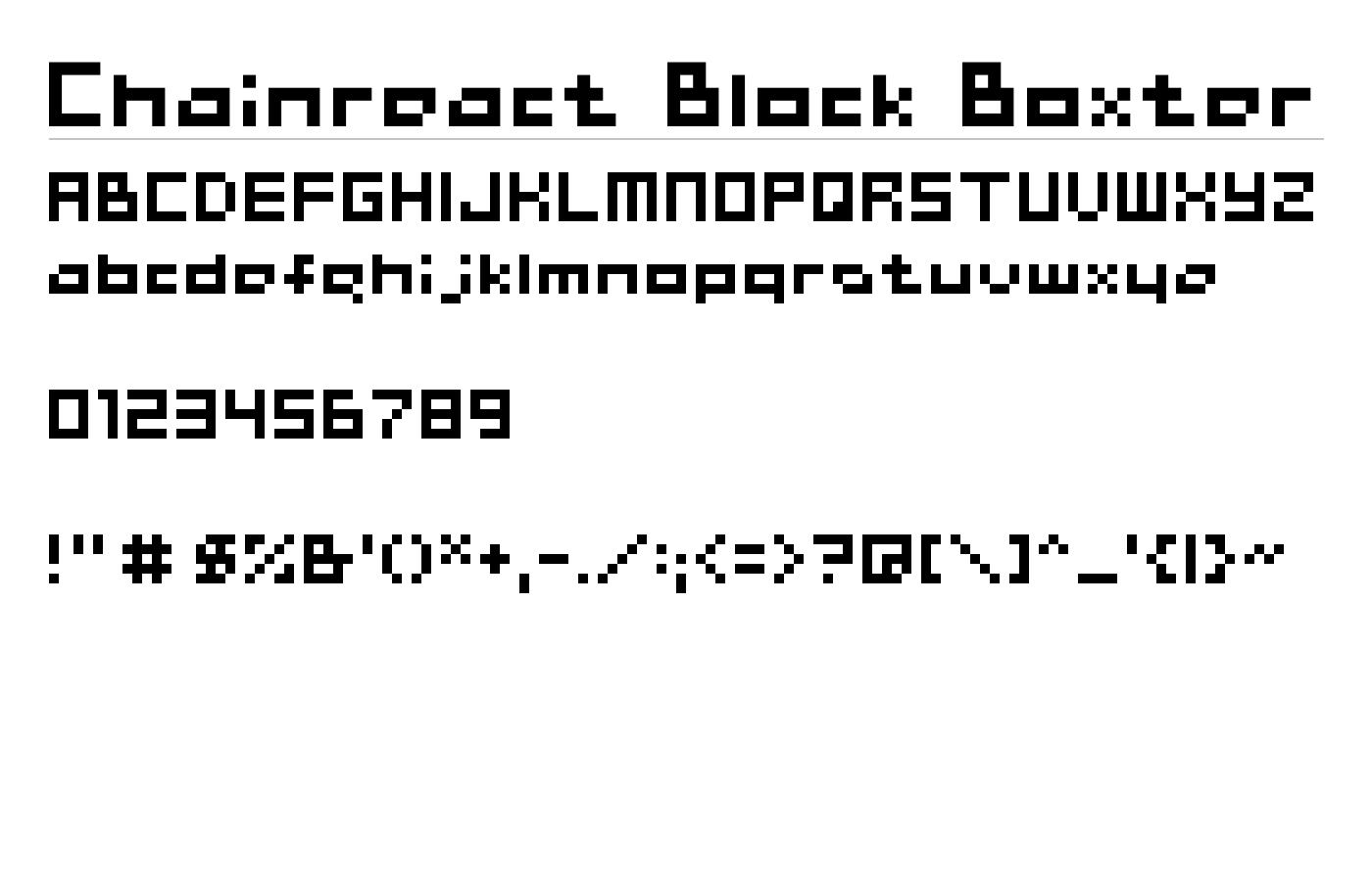 Chainreact Block Boxter Font preview