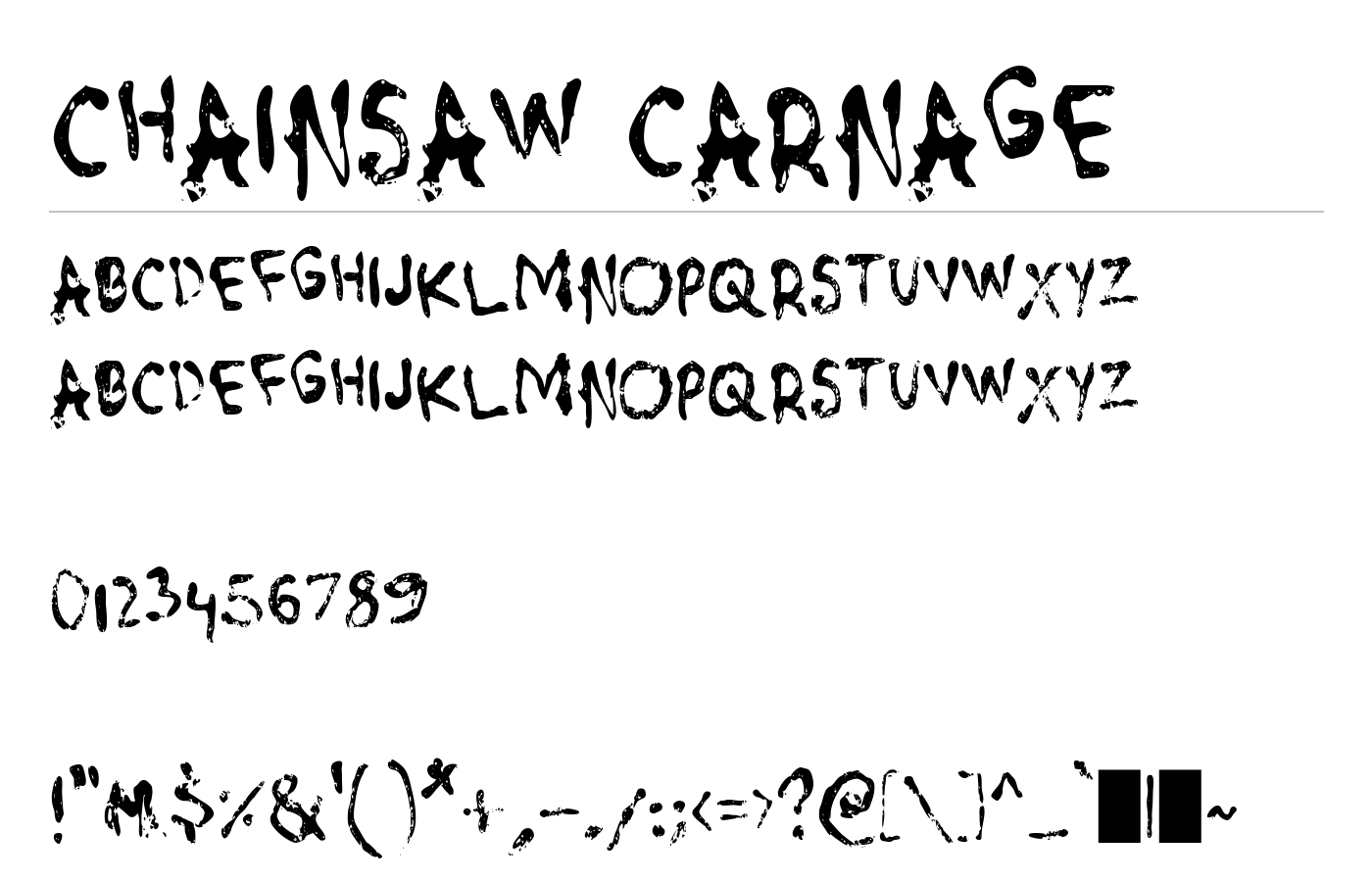 Chainsaw Carnage Font preview