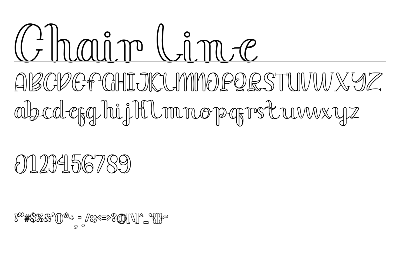 Chair Line Font preview