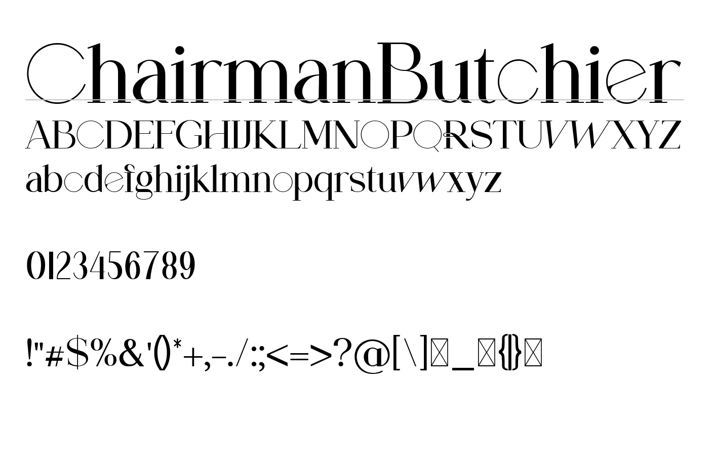 ChairmanButchier Font preview