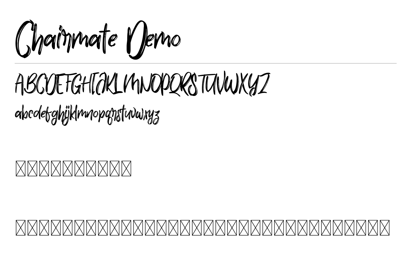 Chairmate Demo Font preview