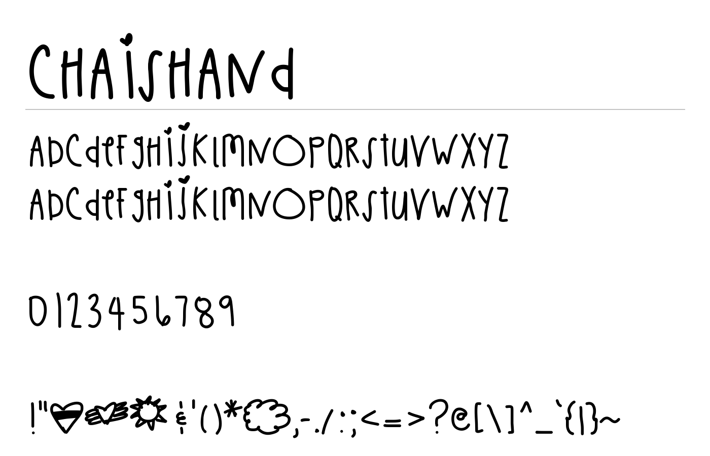 ChaisHand Font preview