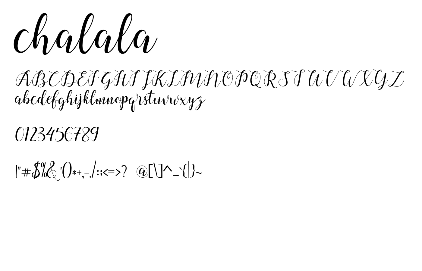 chalala Font preview