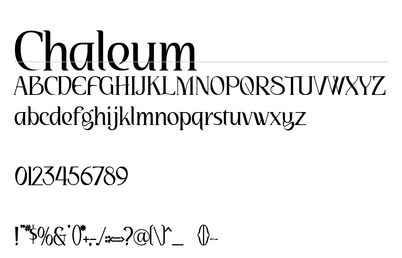 Chaleum Font preview