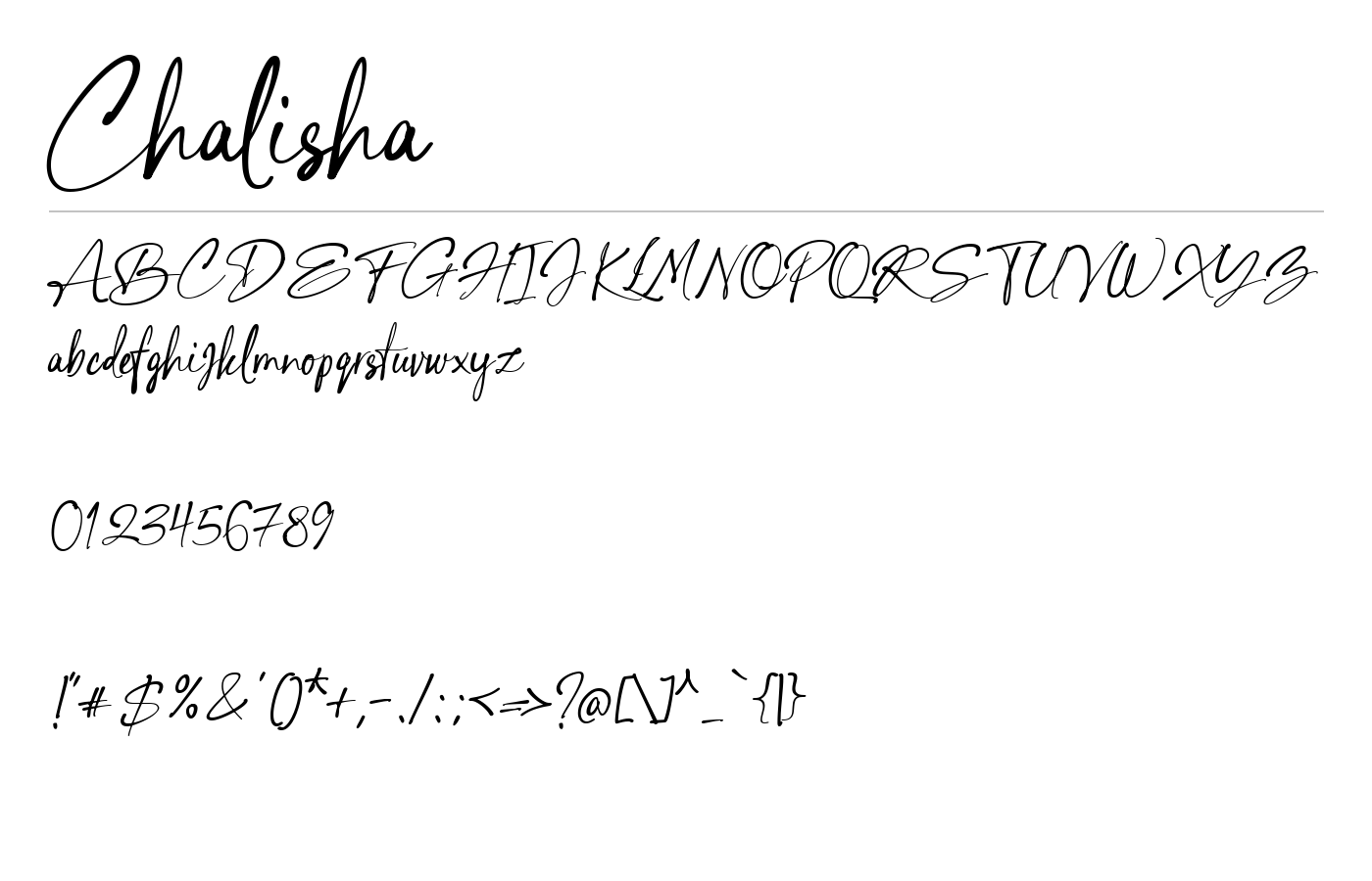 Chalisha Font preview
