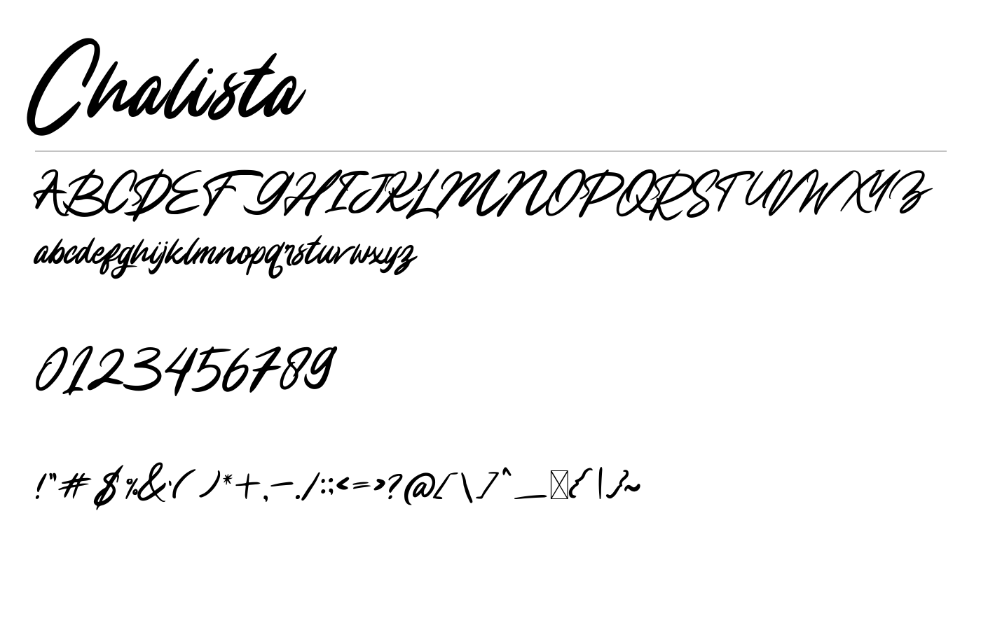 Chalista Font preview