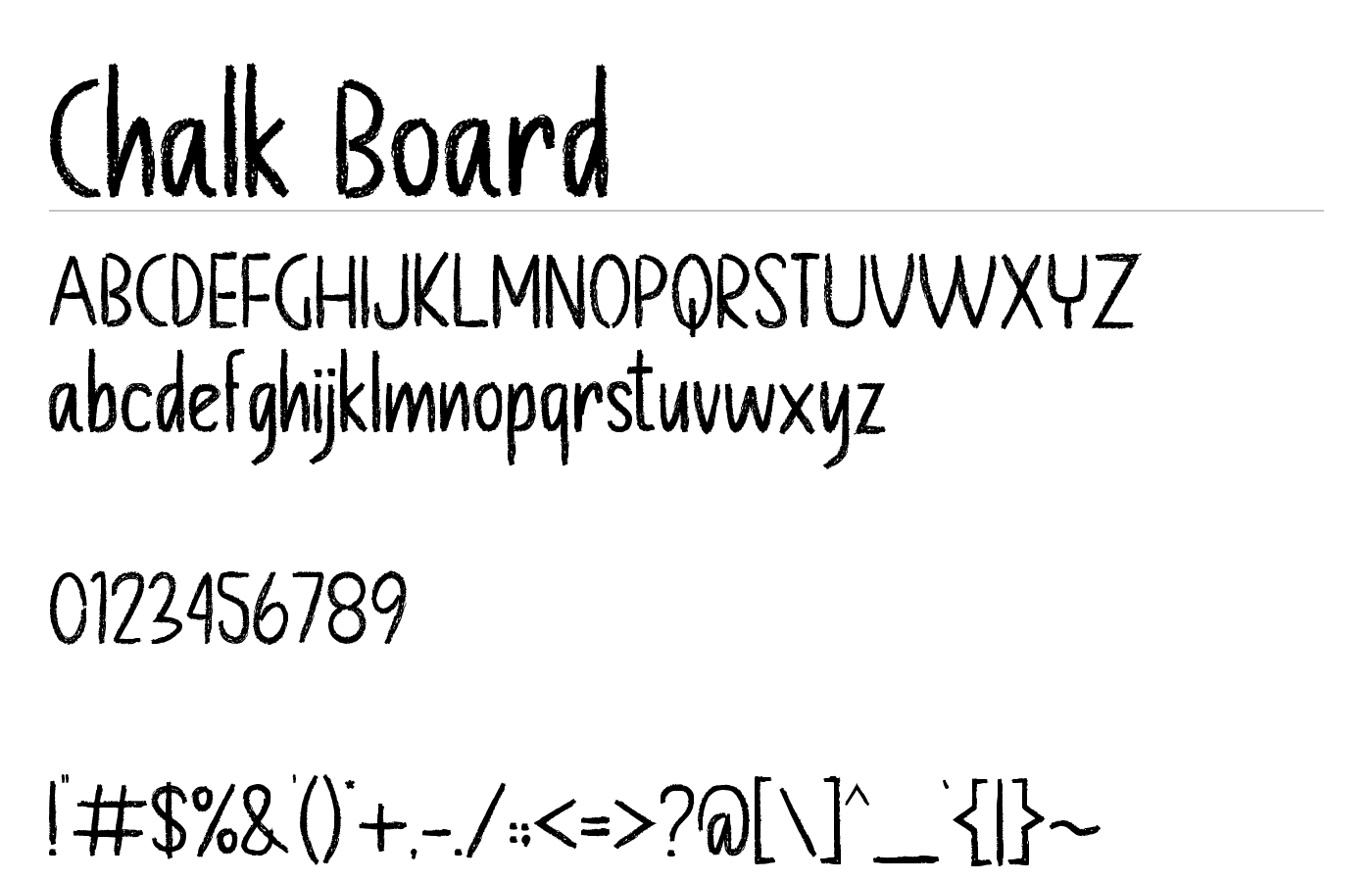 Chalk Board Font preview