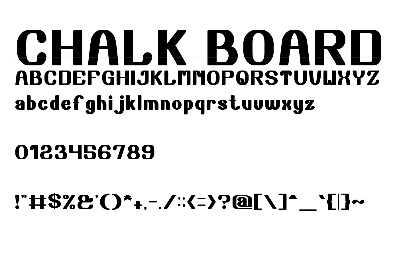 CHALK BOARD Font preview