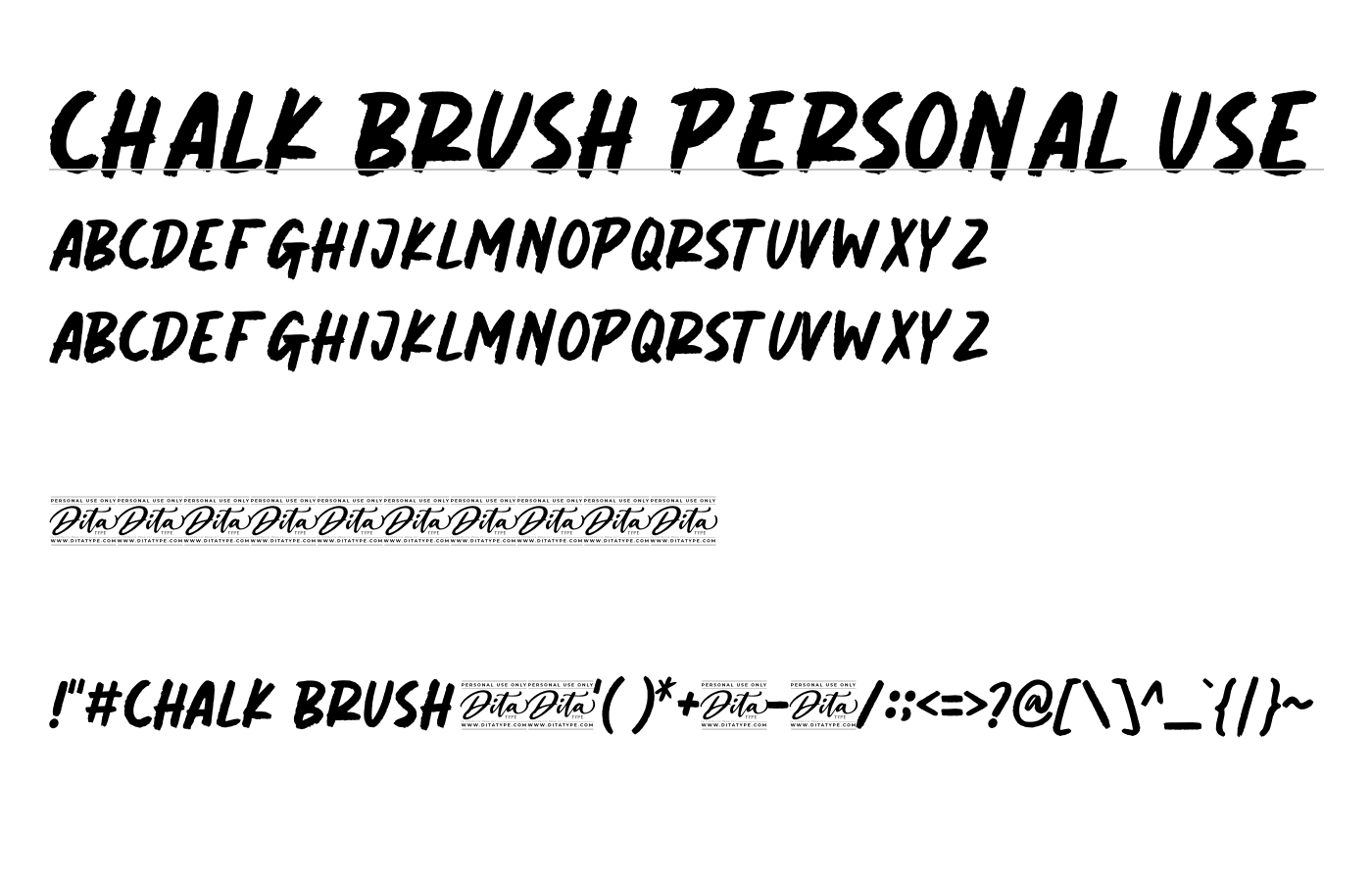 Chalk Brush Personal Use Font preview