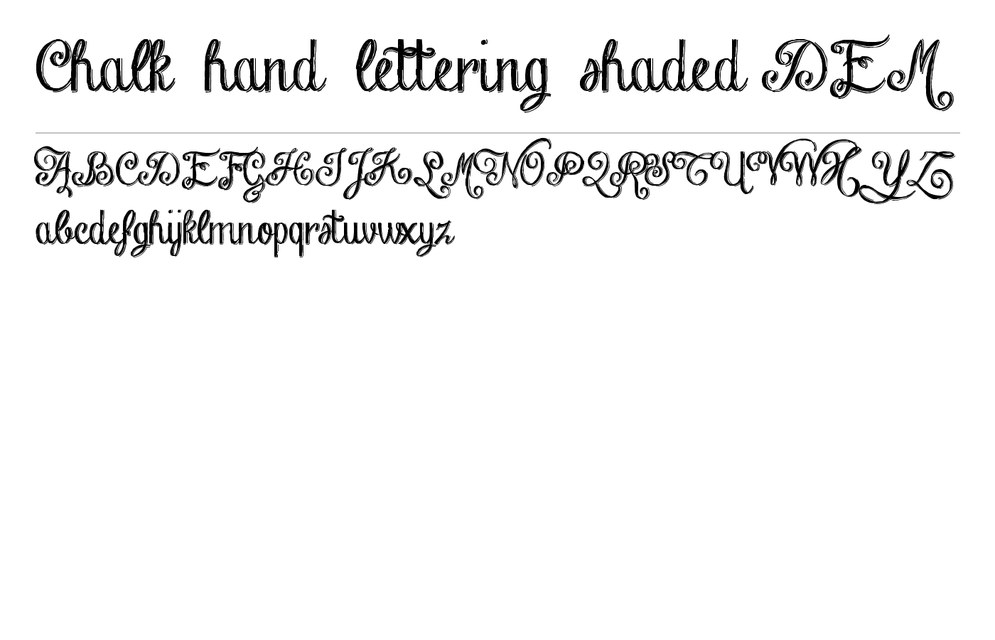 Chalk-hand-lettering-shaded DEM Font preview