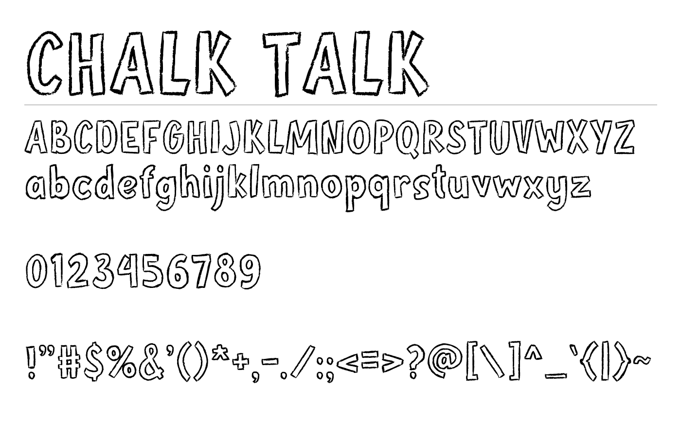 CHALK TALK Font preview