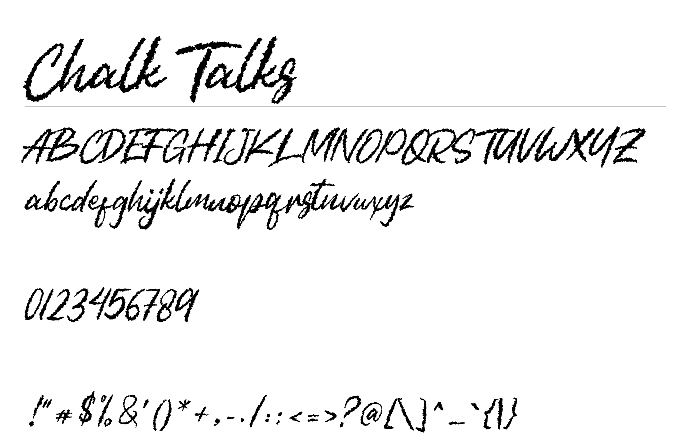Chalk Talks Font preview