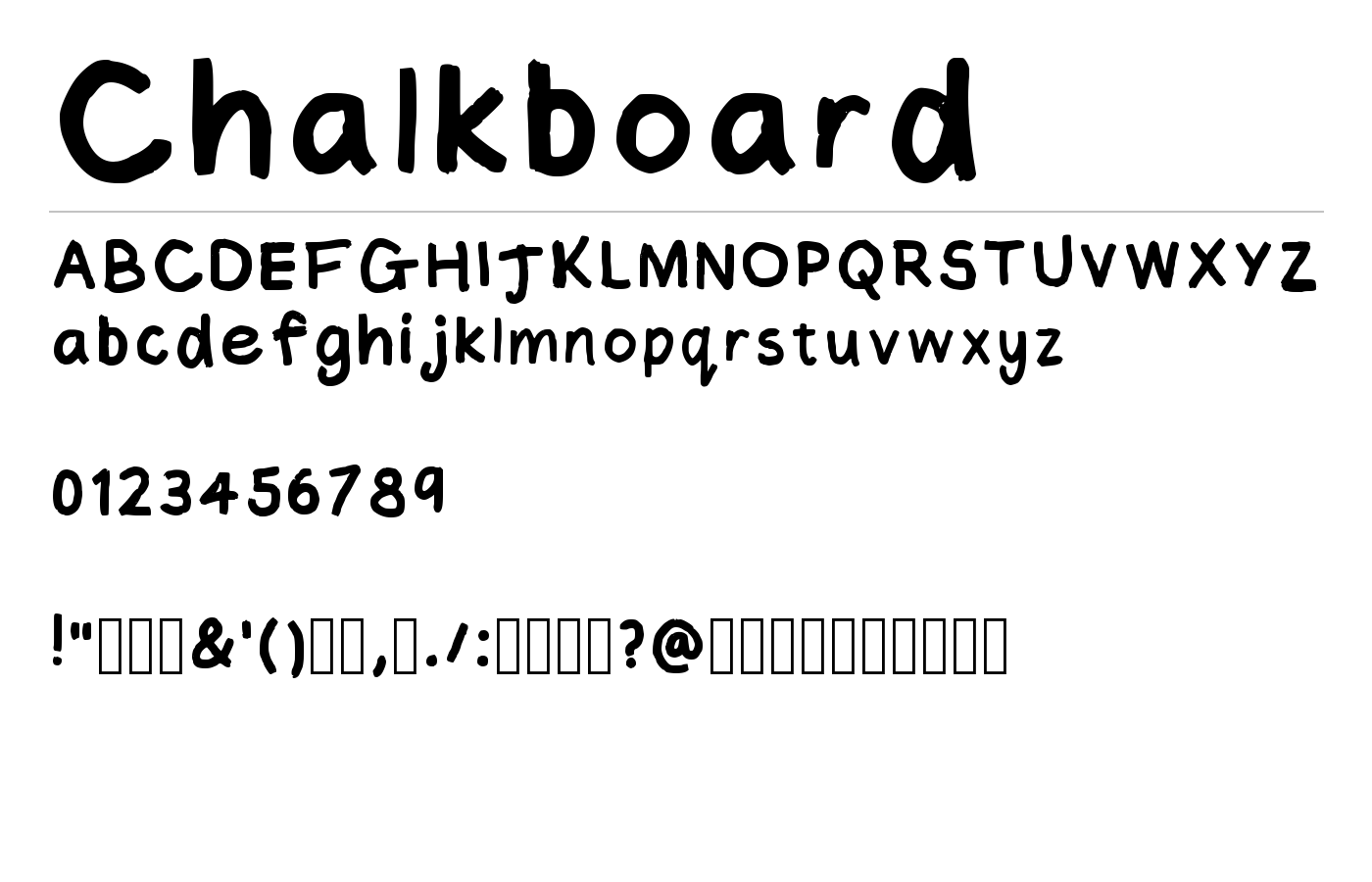 Chalkboard Font preview