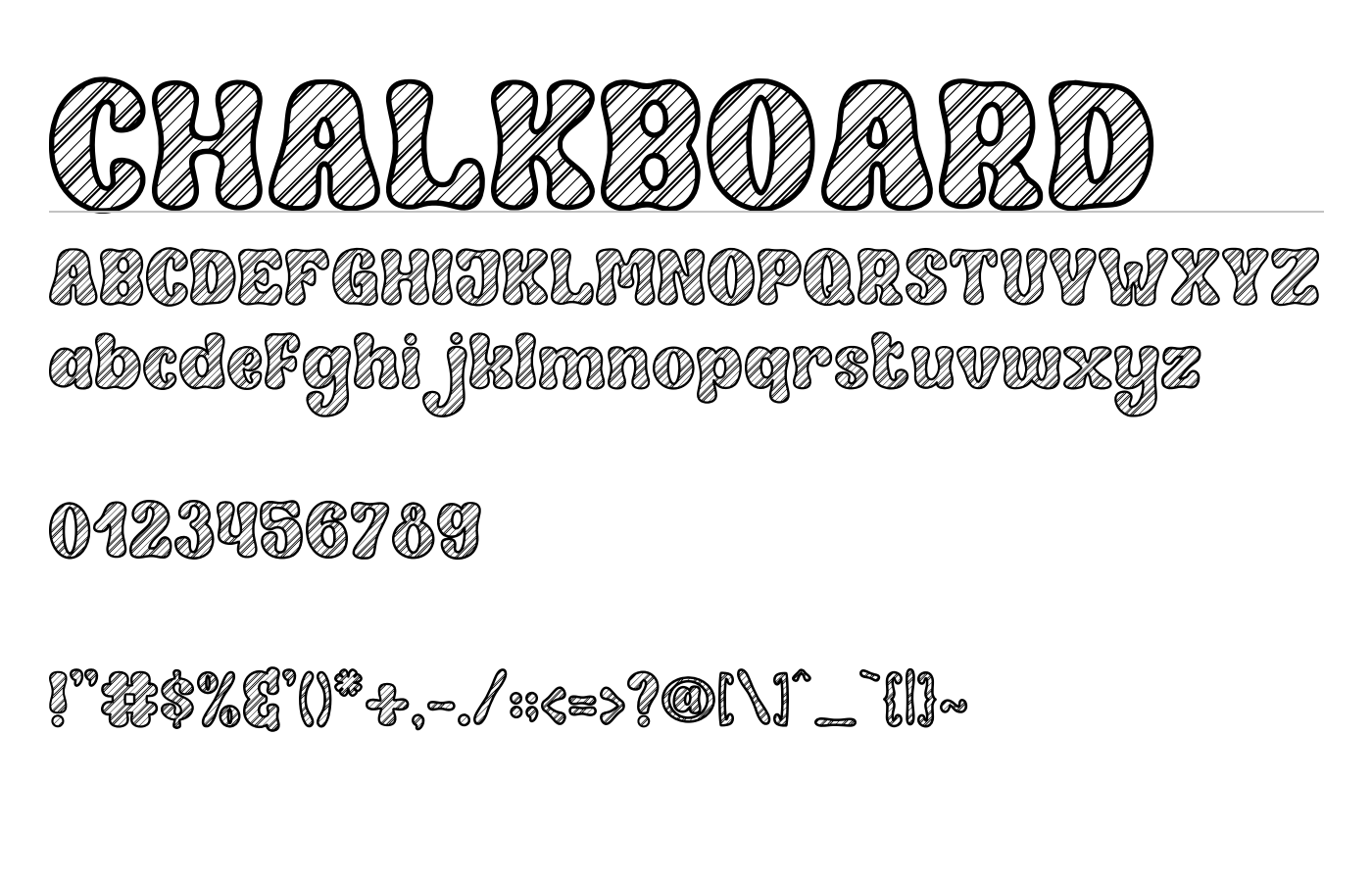 CHALKBOARD Font preview