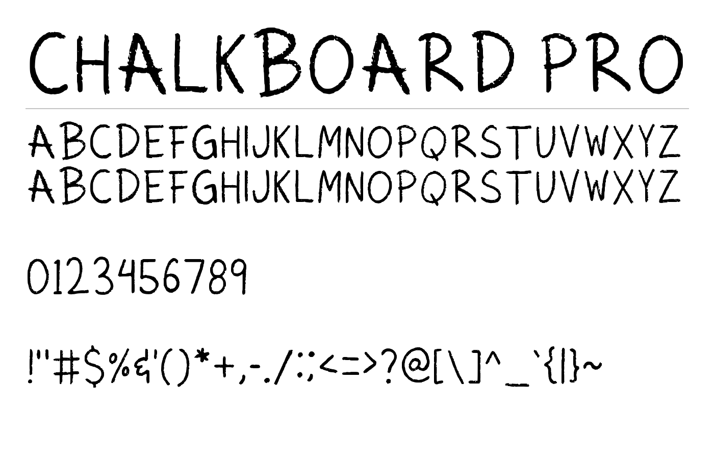 Chalkboard Pro Font preview