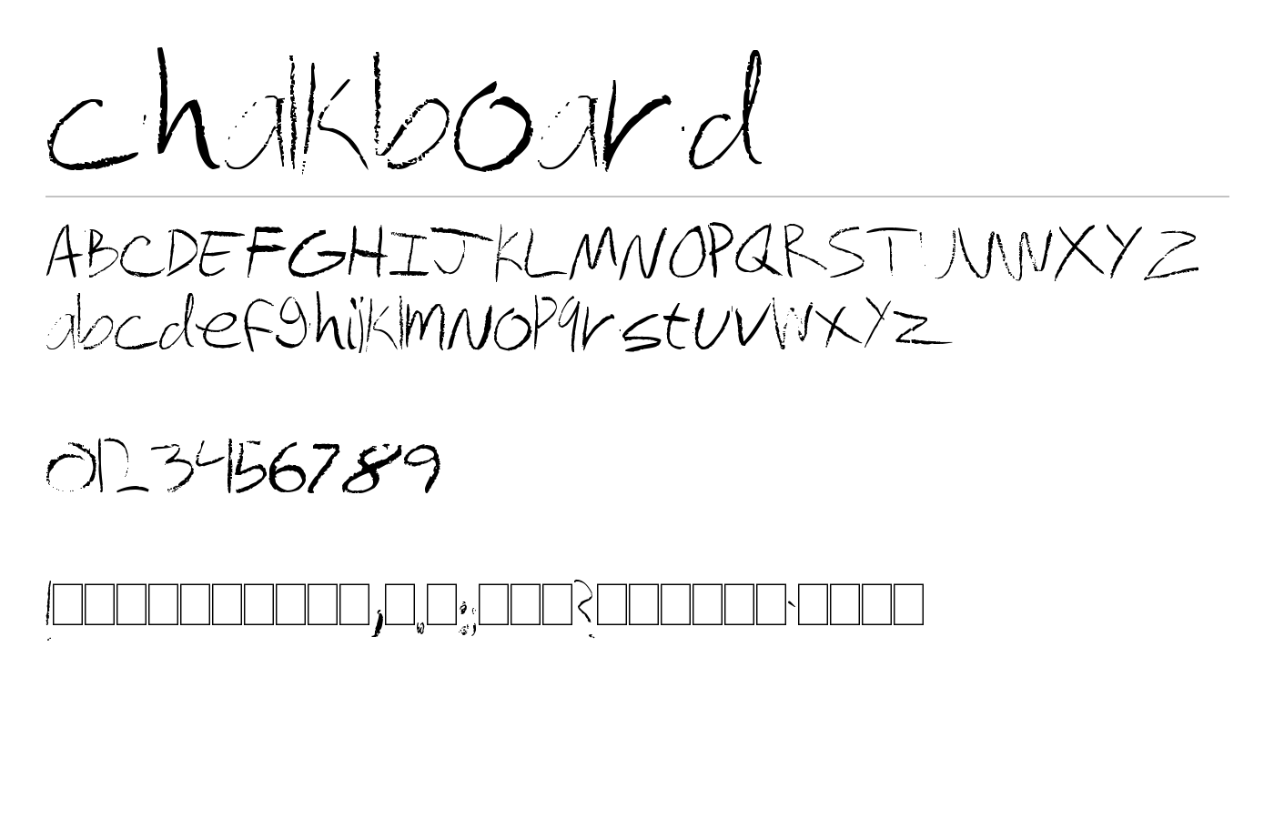 chalkboard Font preview