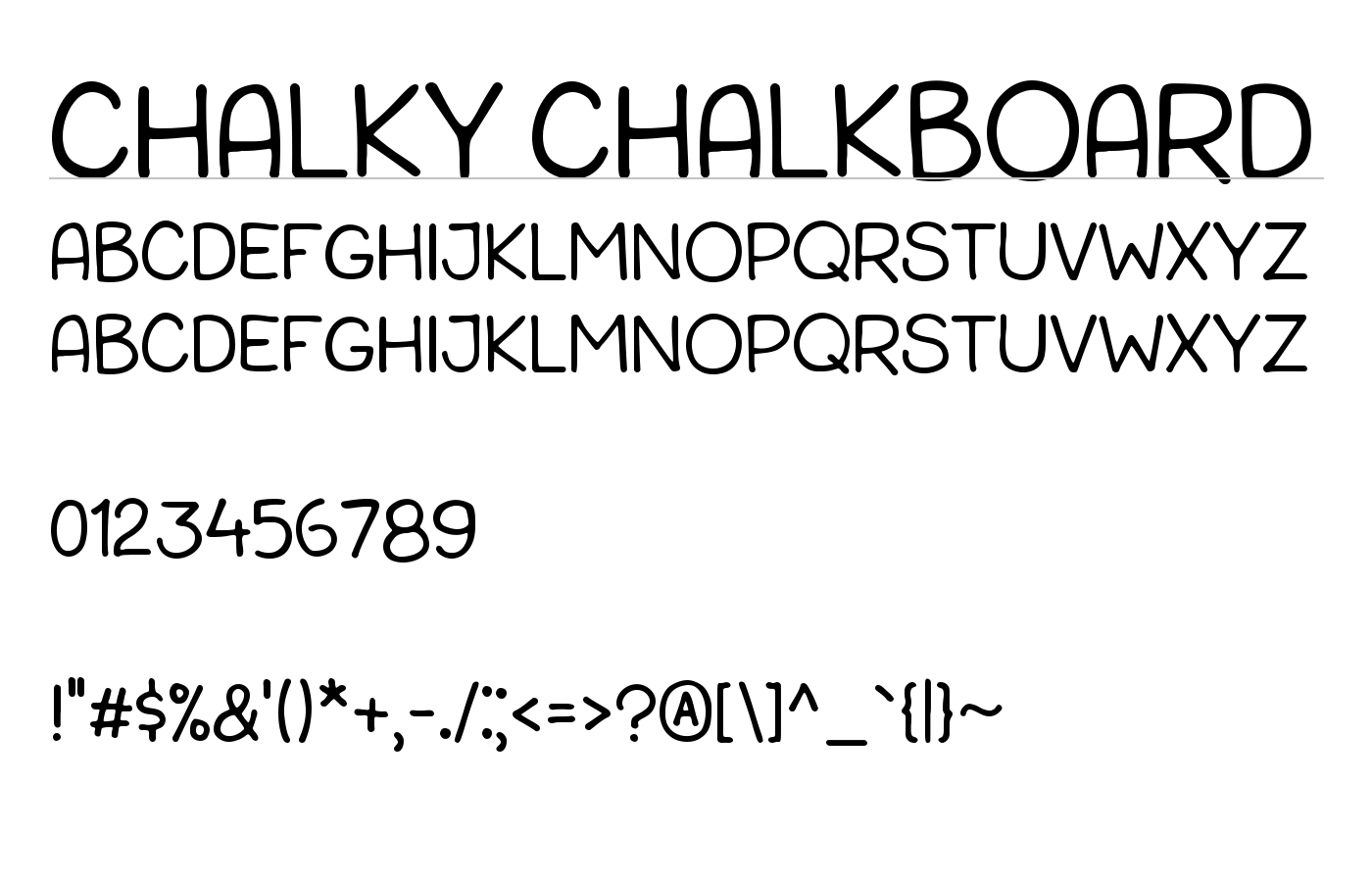 Chalky Chalkboard Font preview