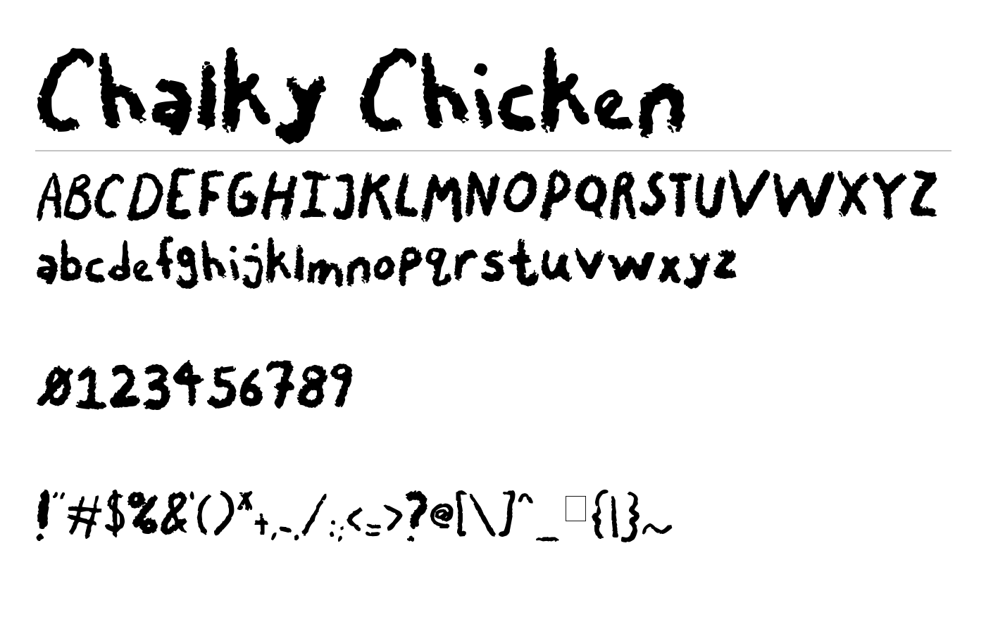Chalky Chicken Font preview